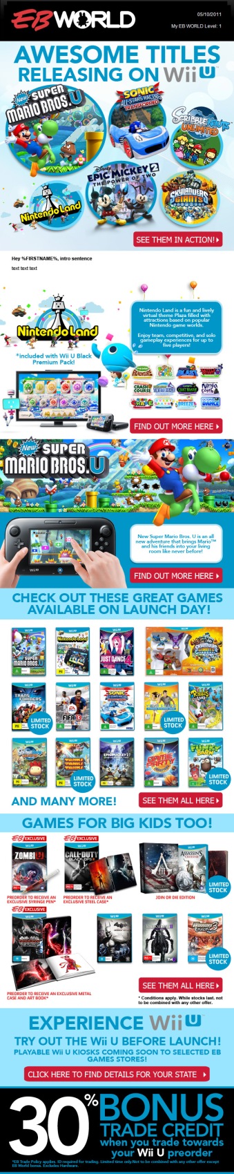 Nintendo WiiU launch edm